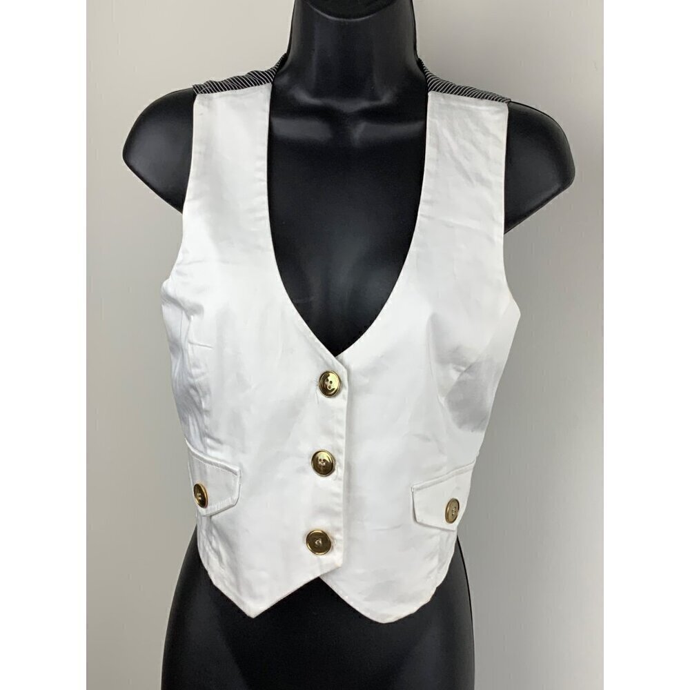 CR signature vest/ waistcoat womens small cotton spandex